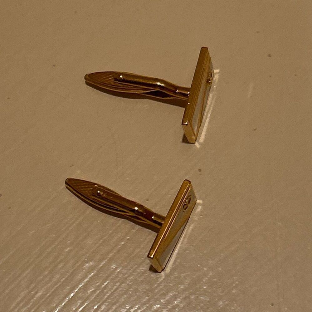 Dunhill Two Tone Rectangular Cuff Links Silver Go… - image 7